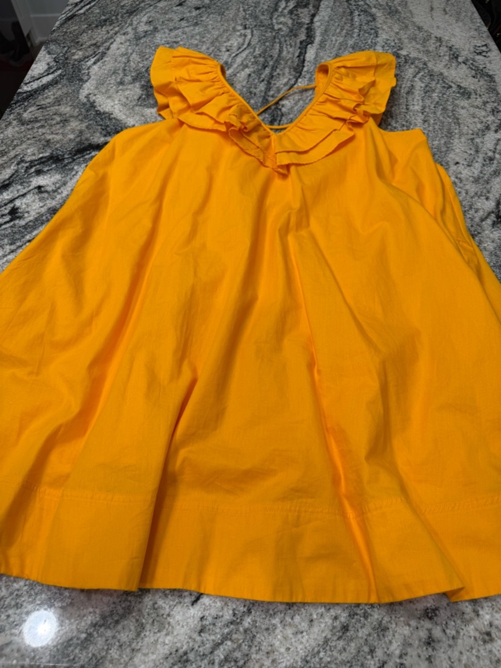 NWOT Maeve Sunrise Ruffle V-Neck Mini Dress - Yellow L - Picture 13 of 13